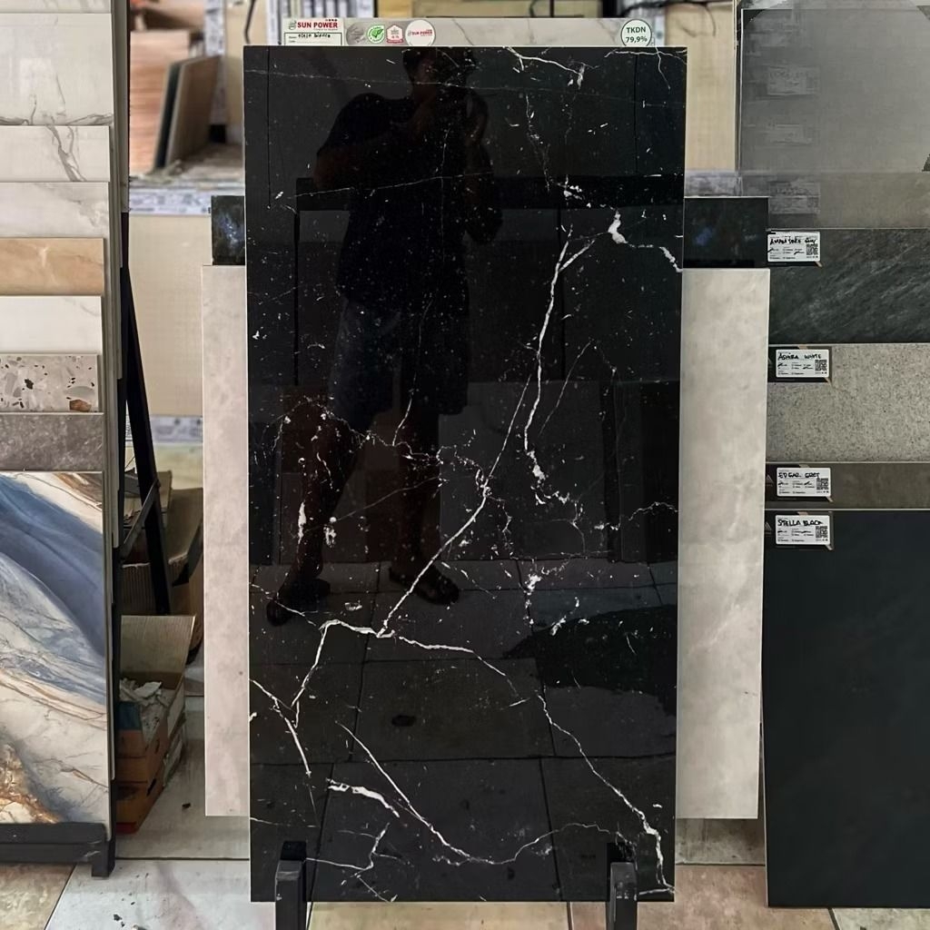 Granit Hitam 60x120 Marquina Glossy - IKAD - Untuk Lantai/Dinding - Harga Terjangkau