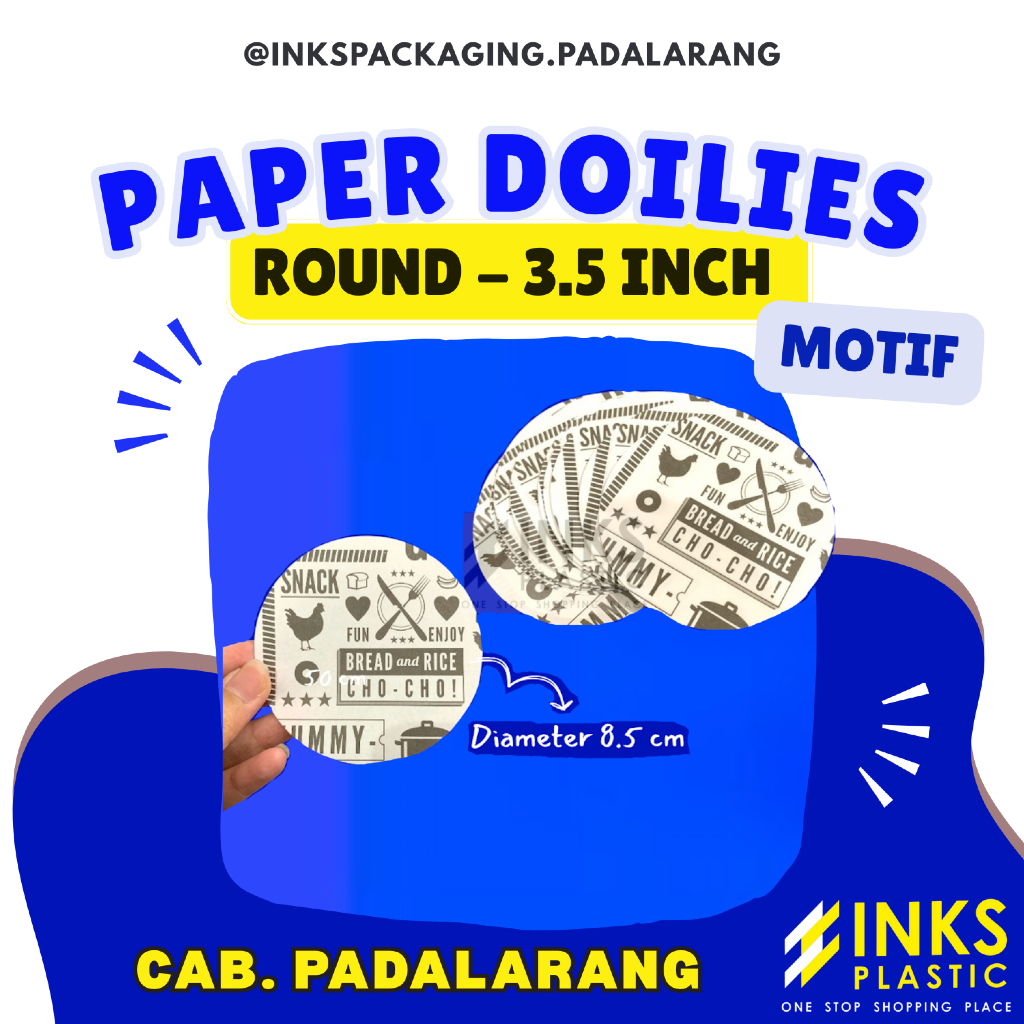 PAPER DOILIES ROUND MOTIF - 3.5 INCH