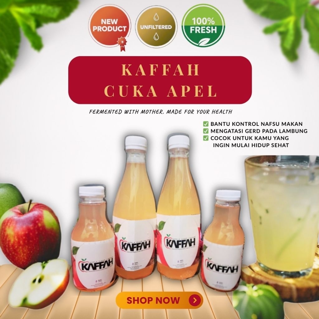 

CUKA APEL KAFFAH 100% FRESH WITH MOTHER