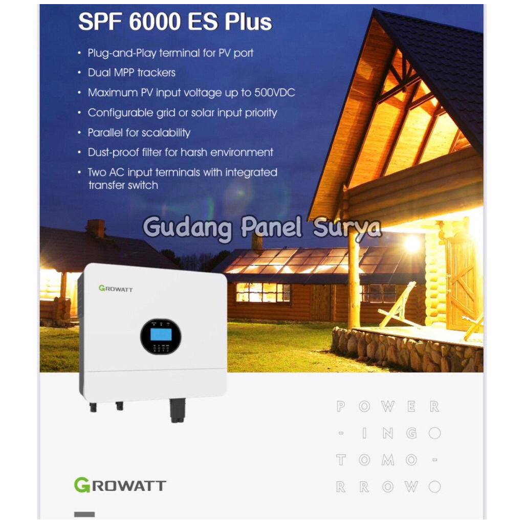 Growatt Hybrid Inverter 6KW 6000VA SPF 6000 ES Plus Growatt Hybrid 6000W Include WiFi