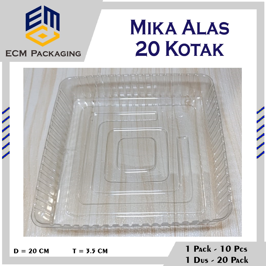 10pcs Mika Alas Puding Kotak Bulat 20cm | Mika ALas Kue Tart KOtak Bulat | Mika Tatakan Pudding | Mi