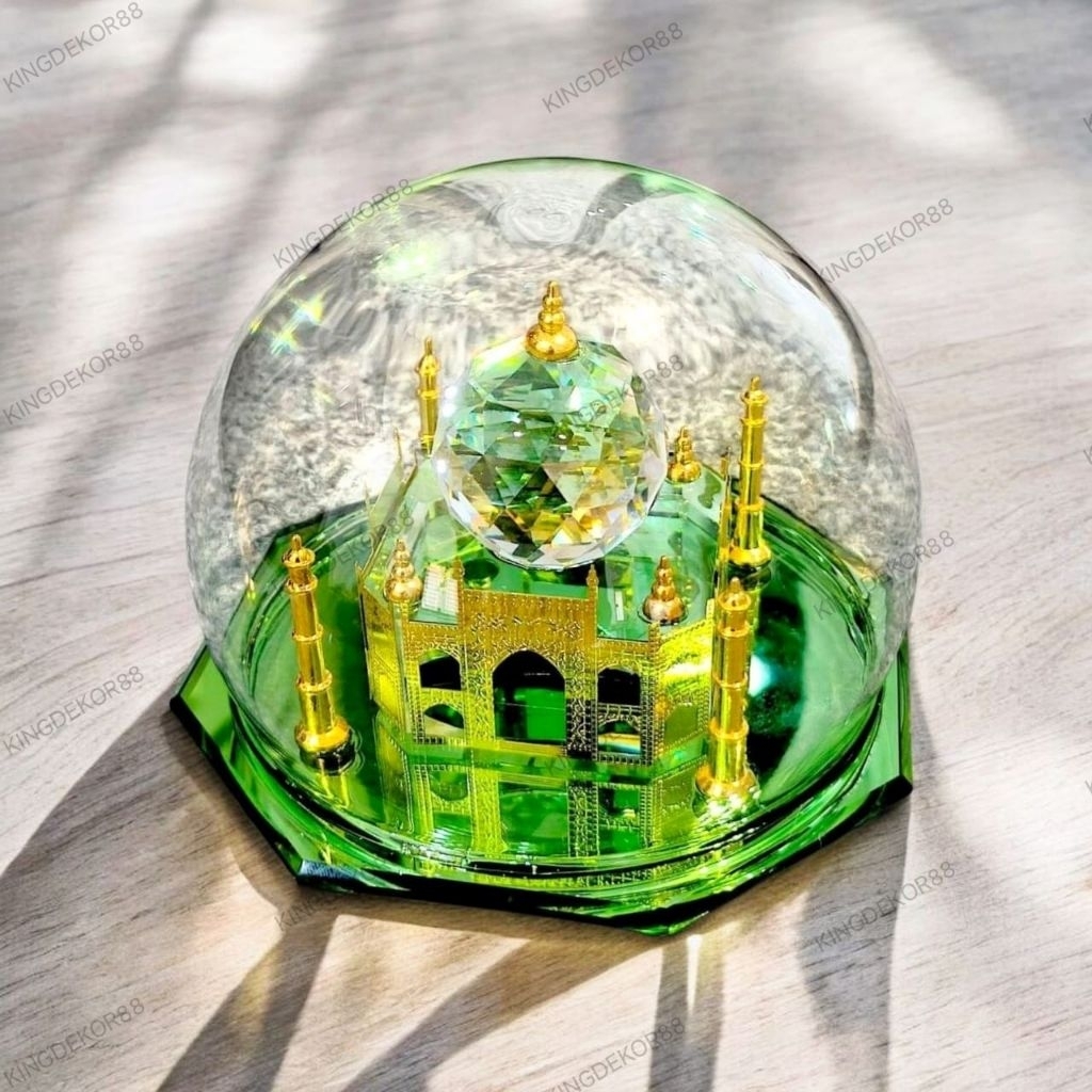 KD88 TAJ | Miniatur Kristal Masjid Taj Mahal Kubah Kaca | Souvenir Haji Umroh | Pajangan Dekorasi