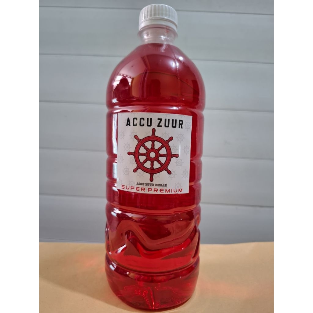 Accu Zuur Merah Super Premium 1 Liter Air Aki Zuur Aki (Gratis Suntikan)