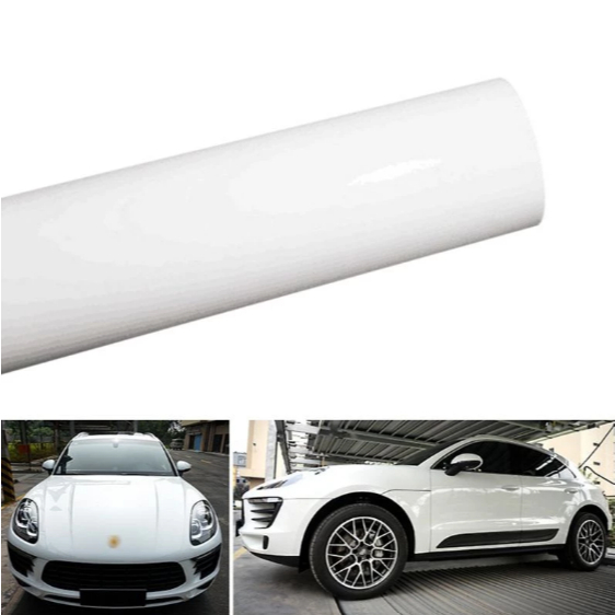 { 78 COD } STIKER STICKER SKOTLET GLOSSY PUTIH L60CmxP50Cm Wrapping Kendaraan MOTOR MOBIL