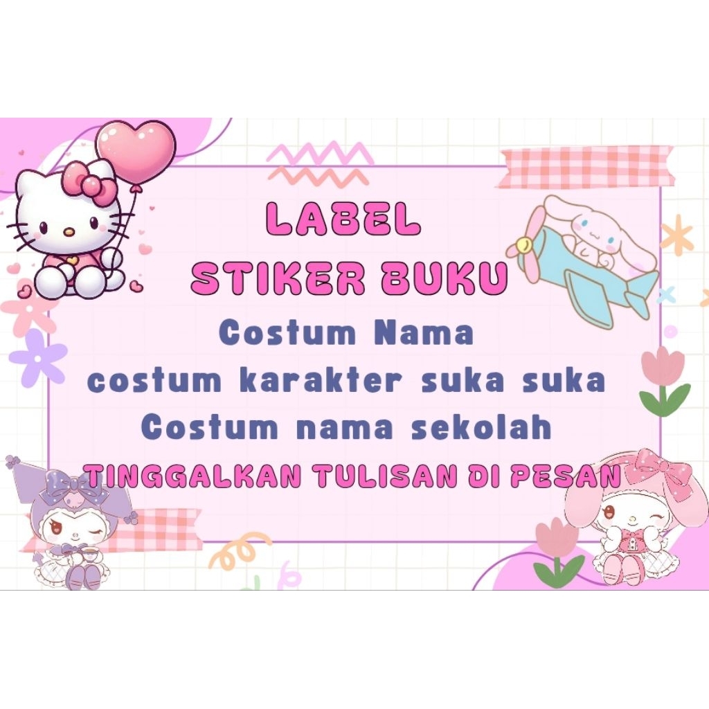 

stiker buku tulis costum nama anti air
