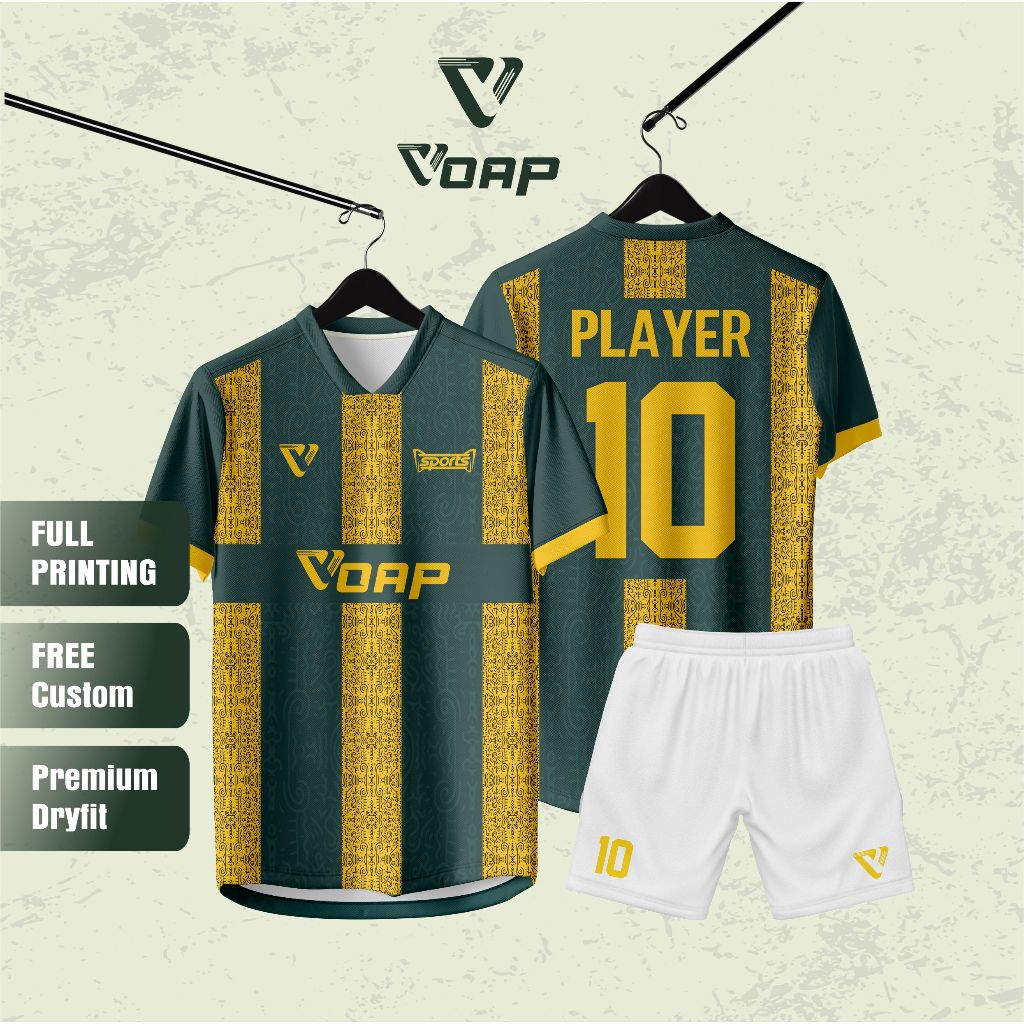 Jersey Futsal Custom Full Printing – Gratis Nama & Nomor | Bahan Dry Fit Premium | Yunani