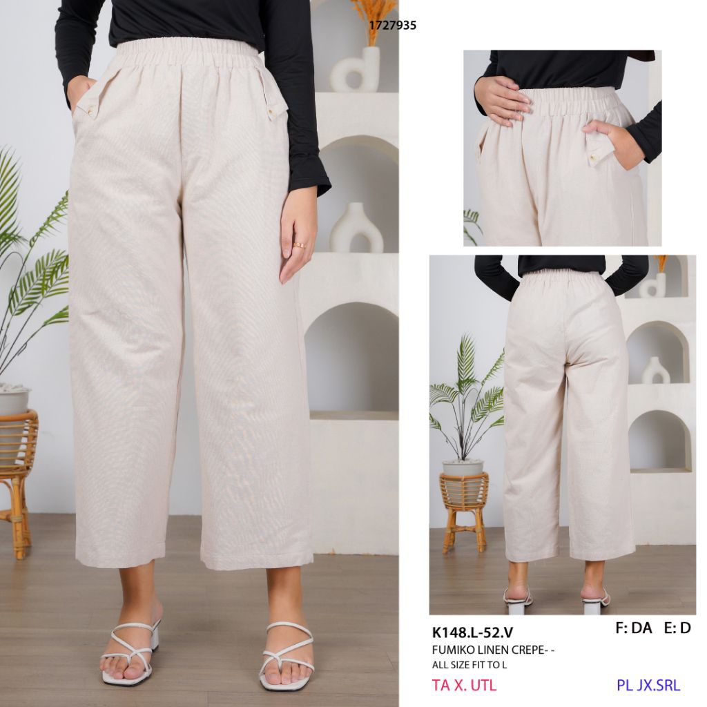 Planet Fashion - Celana Kulot Fumiko Linen