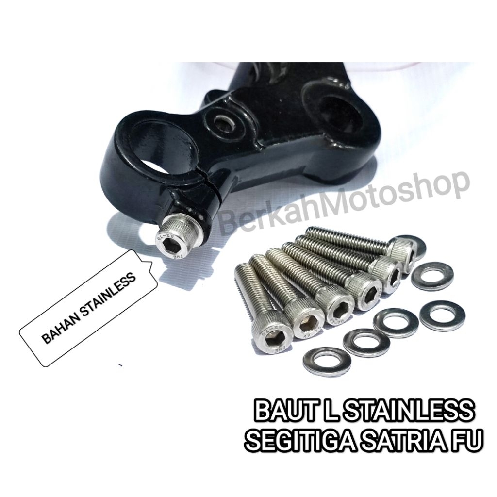 [COD] BAUT SEGITIGA SATRIA FU STAINLESS BAUT L SEGITIGA ATAS BAWAH SAMPING SUZUKI SATRIA FU INJEKSI 