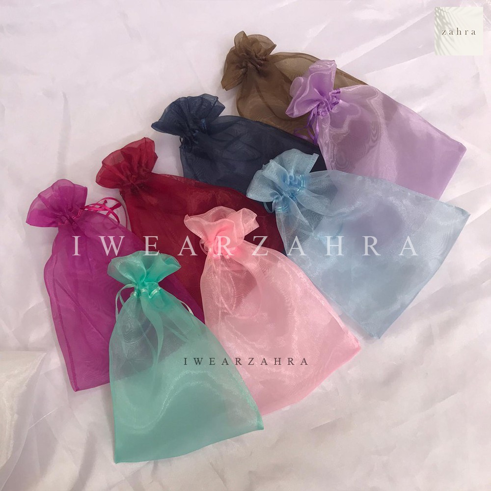 

[ GROSIR 24 PCS ] POUCH ORGANZA - kantong serut bag parcel souvenir drawstring sarung goodie bag tempat aksesoris