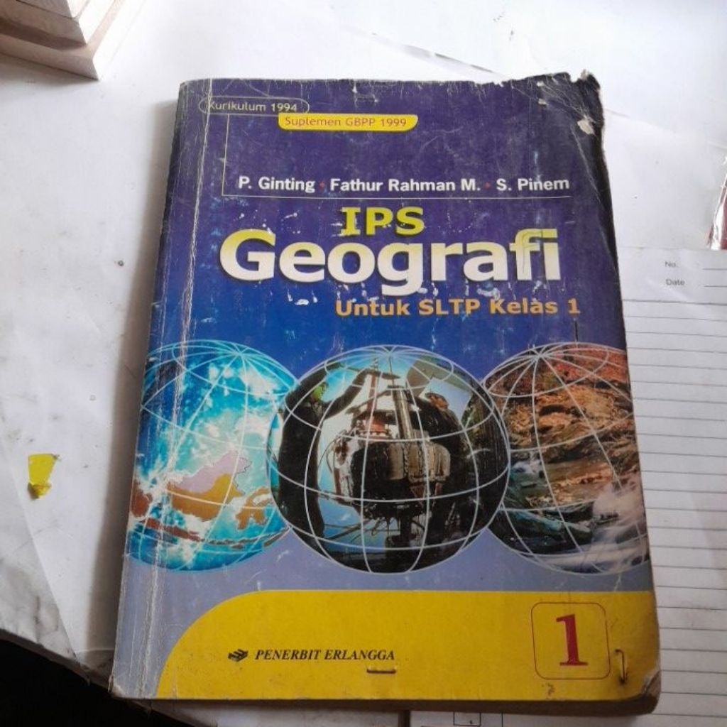 BUKU IPS GEOGRAFI UNTUK SMP KELAS 1/7/VII KURIKULUM 1994 PENERBIT ERLANGGA