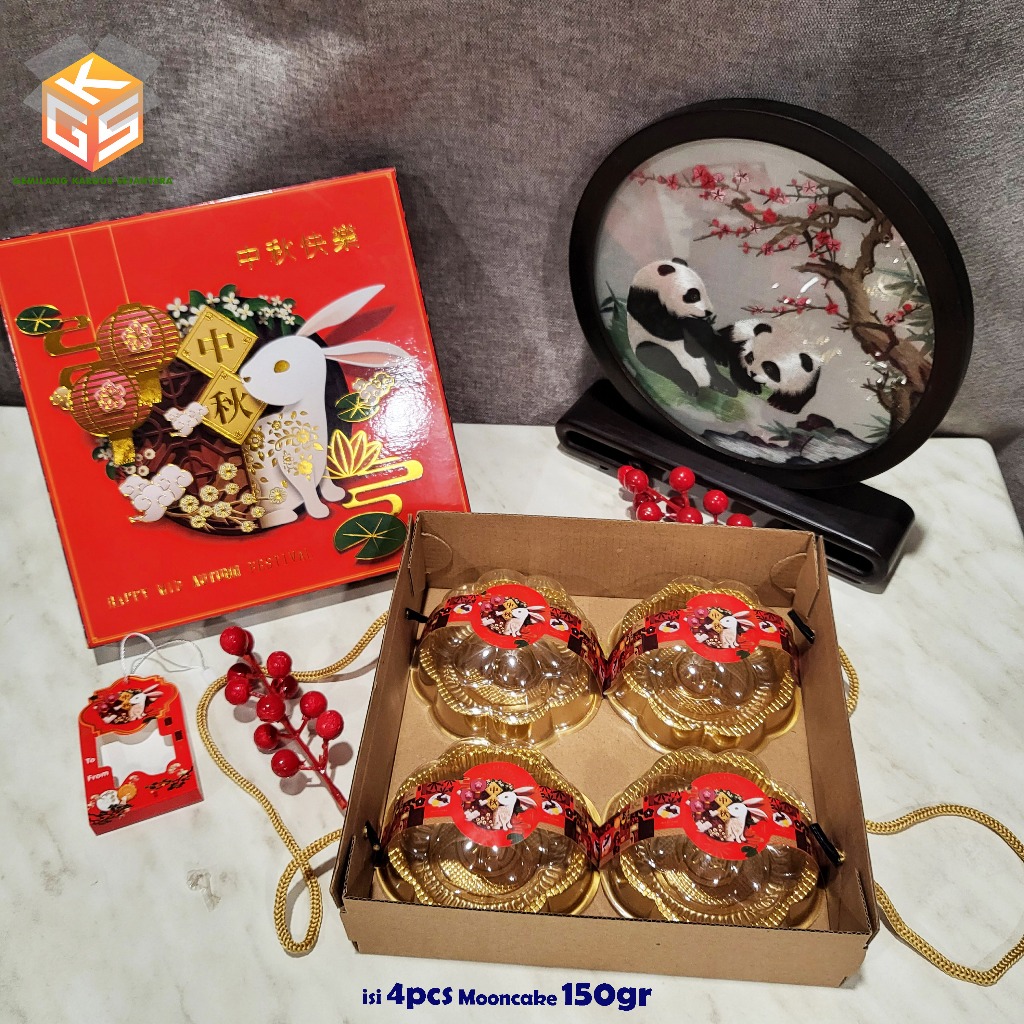 10Pcs Box Mooncake Isi 4 Box Mooncake 125Gr - 150Gr Box Mooncake