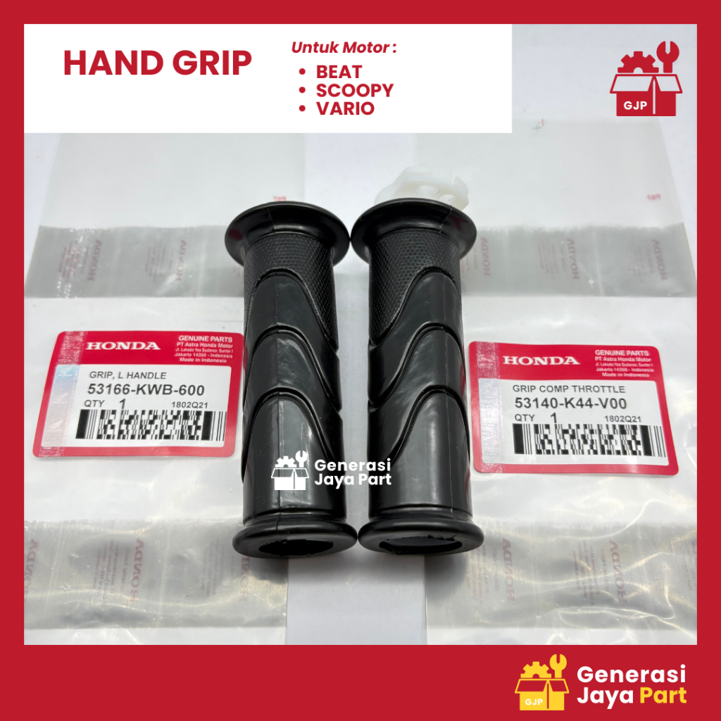 Hang Grip Karet Stang BEAT SCOOPY VARIO | HAND GRIP | HONDA | 53166-KWB-600
53140-K44-V00 | Asli Ori