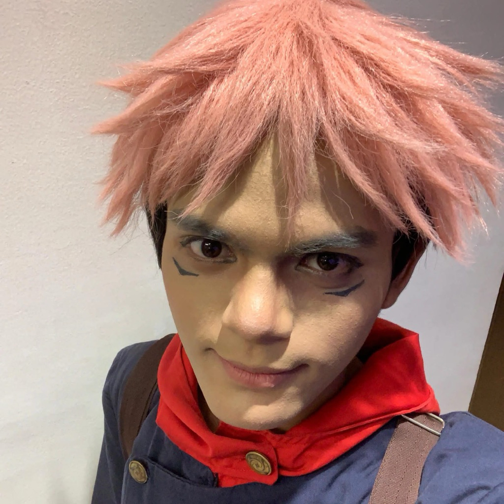 costum cosplay itadori yuji jujutsu kaisen preloved fullset ukuran L kostum cosplay