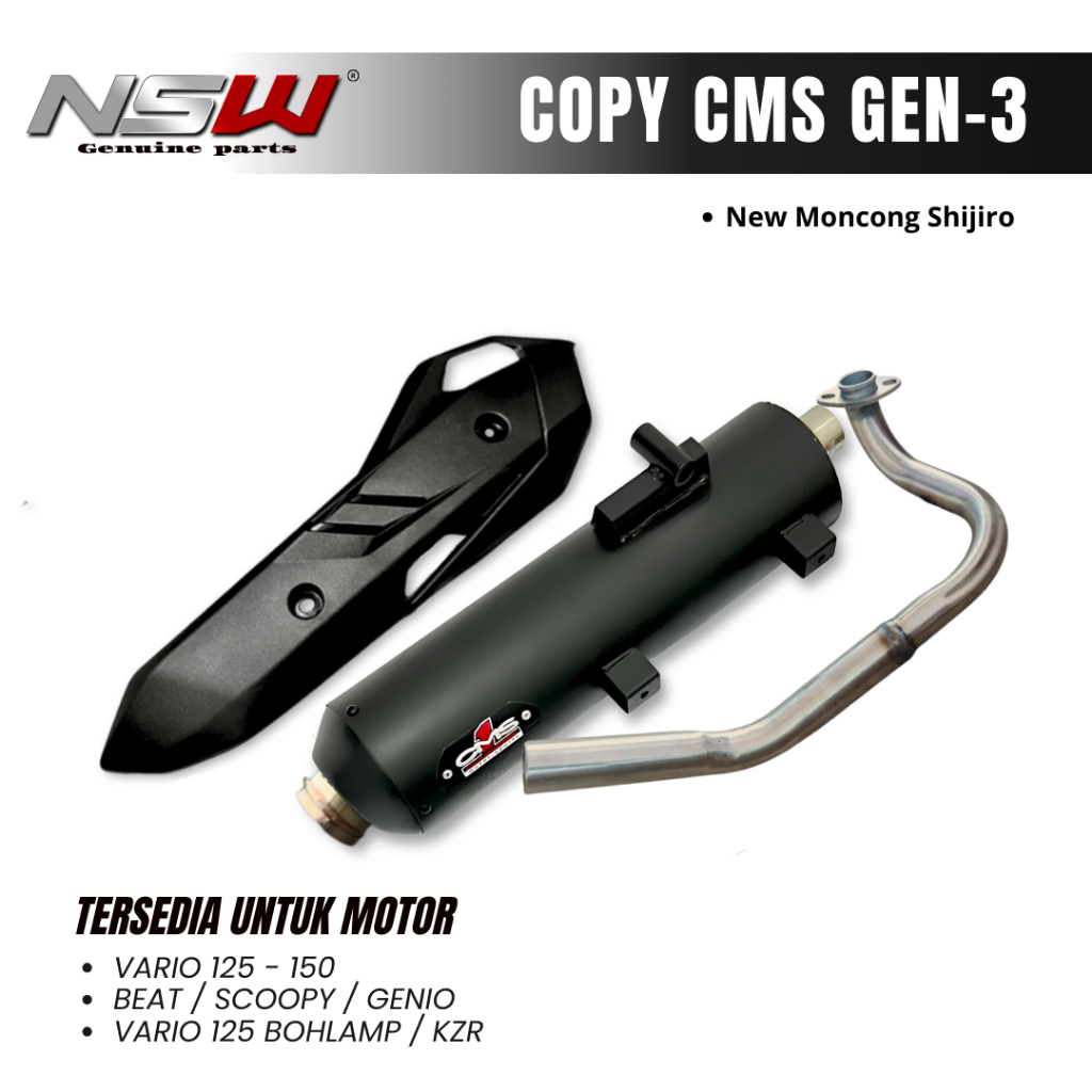 KNALPOT STANDAR RACING COPY CMS VARIO BEAT SCOOPY GENIO Adem Gerung GEN 3 MONCONG SHIJIRO FULL SS