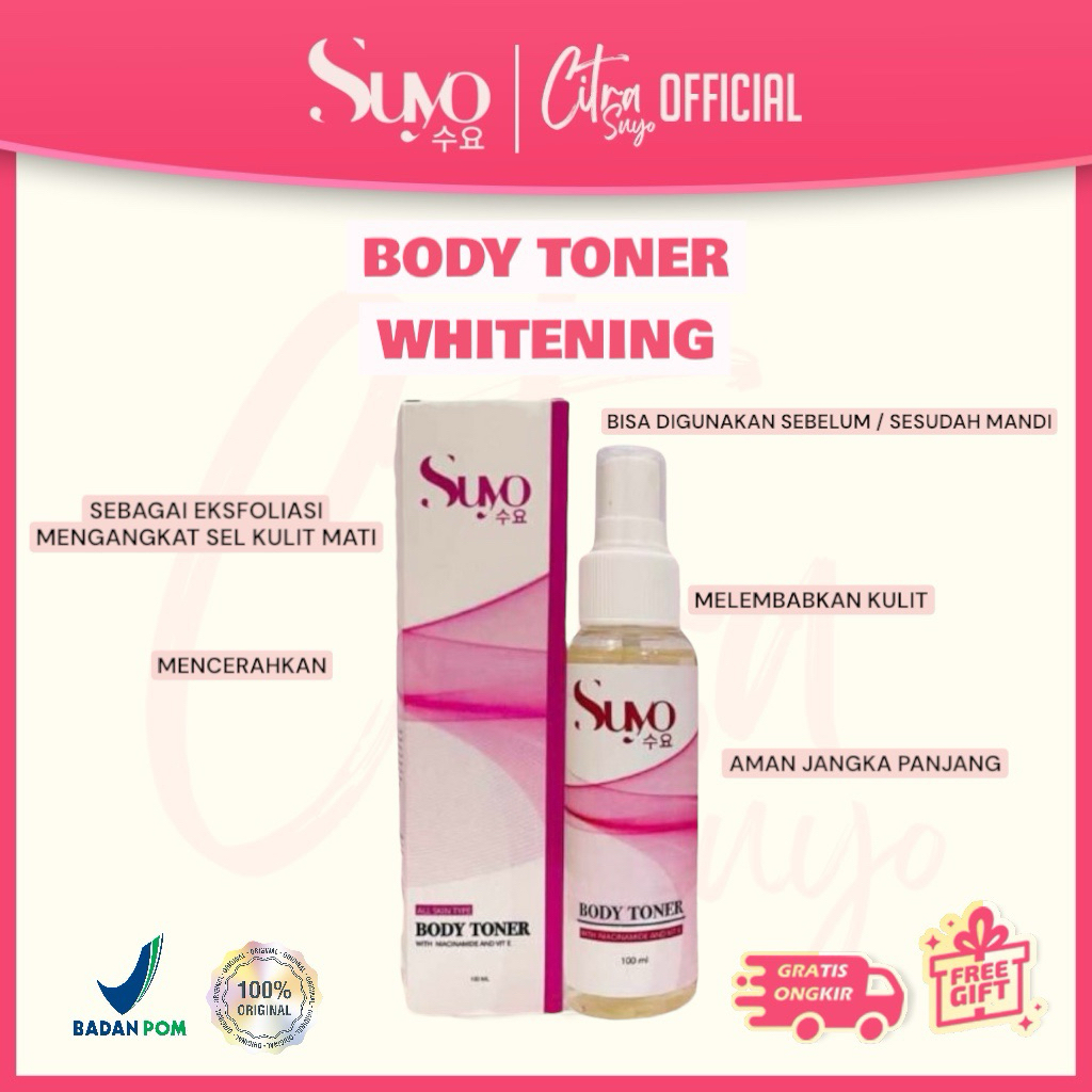 SUYO TONER BADAN BPOM / SUYO BODY TONER WHITENING