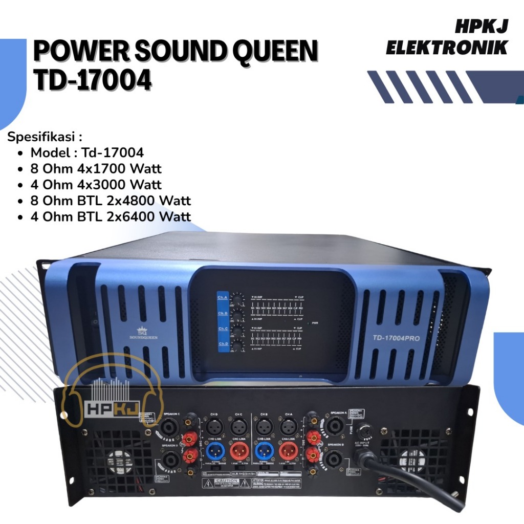 POWER AMPLIFIER SOUNDQUEEN TD 17004 Power SQ TD17004 Power Amplifier 4 Channel