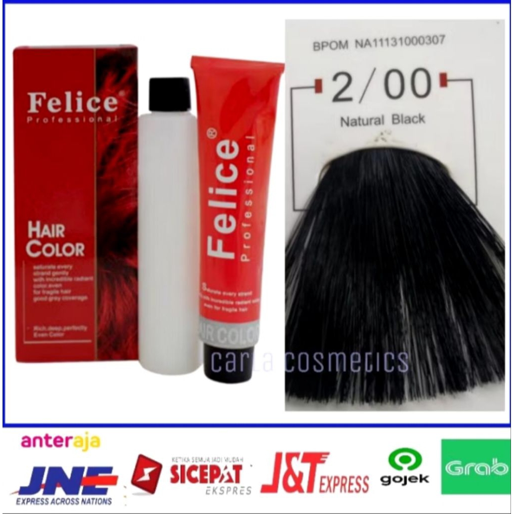 Hair color felice profesional 2/00 natural black