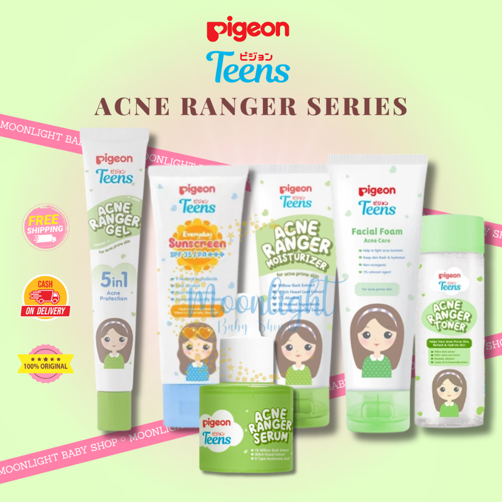 Pigeon Teens Facial Wash Acne Ranger Gel / Toner/Moisturizer Sunscreen SPF35/PA+++ Perawatan Jerawat