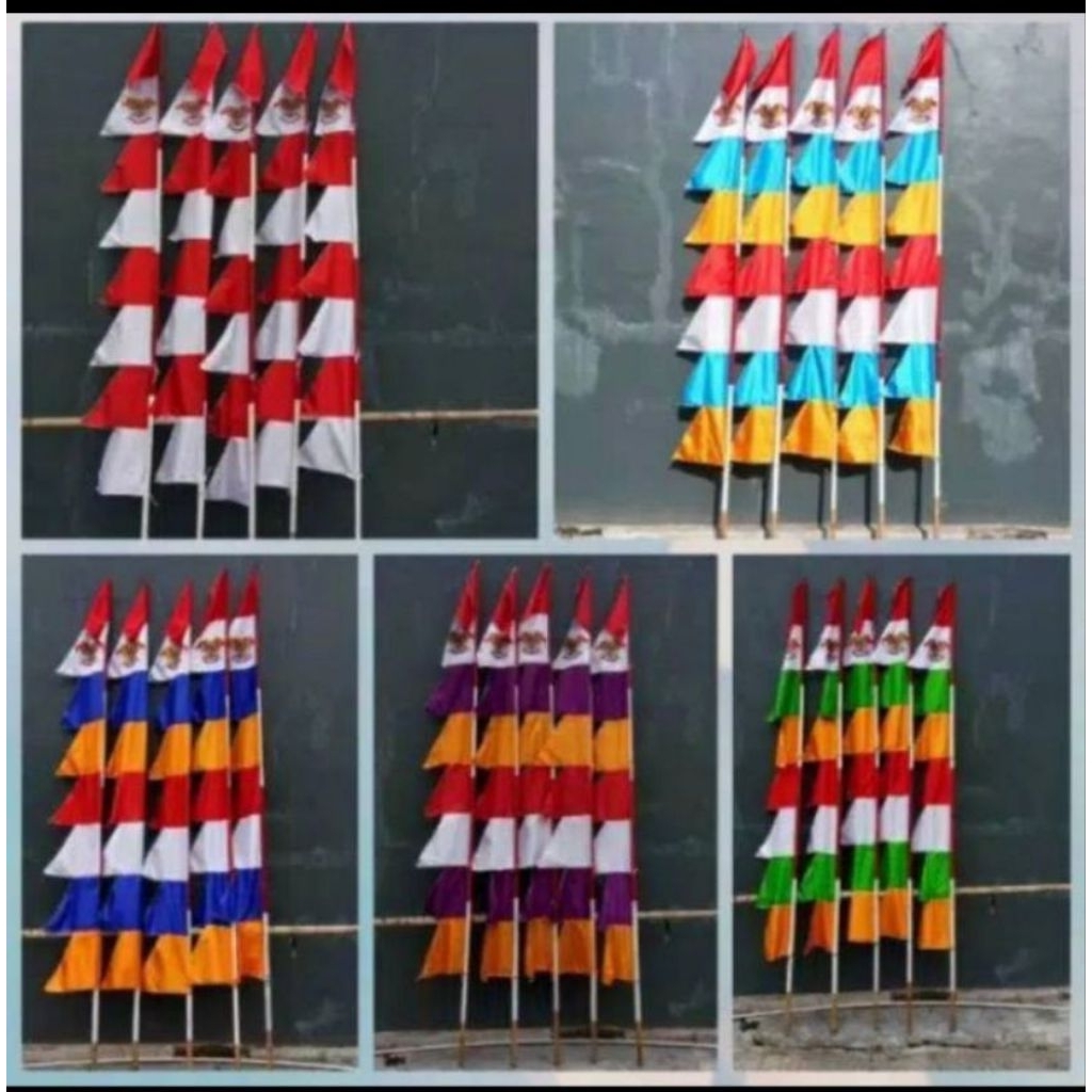 Umbul Umbul 10 Mata Merah Putih & Warna