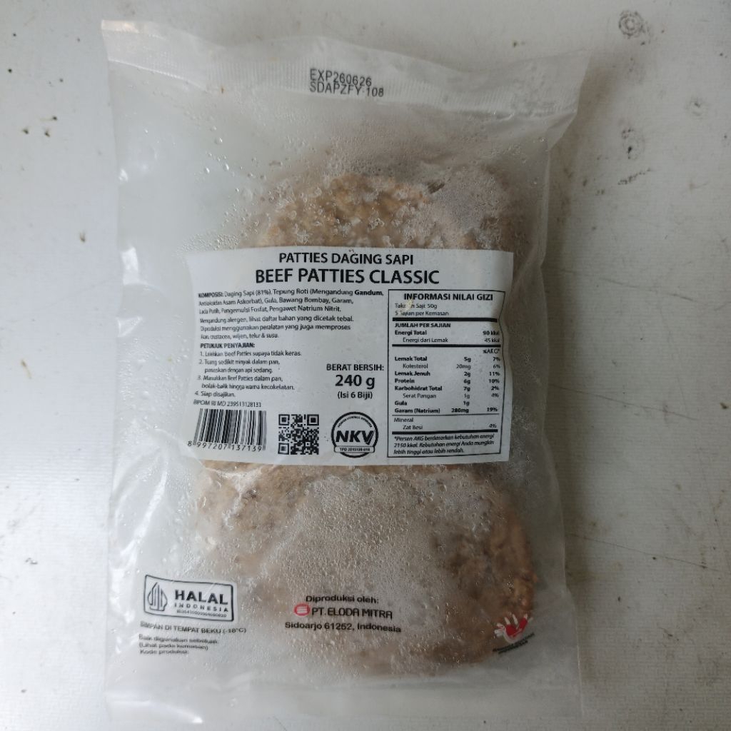

beef patties classic daging sapi bernardi 240gr