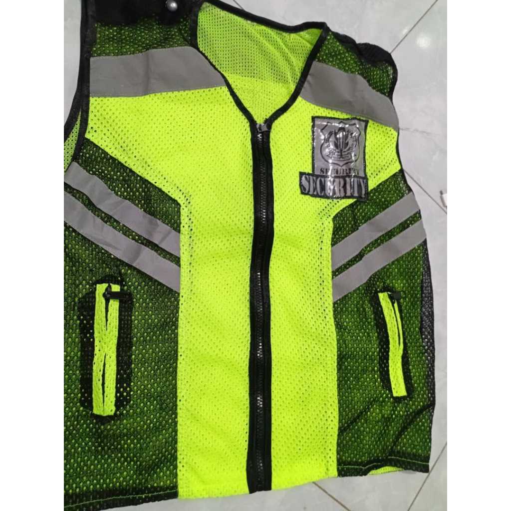 Rompi Jaring Security Lis Hitam - Rompi Jaring Satpam - Rompi Satpam Terbaru