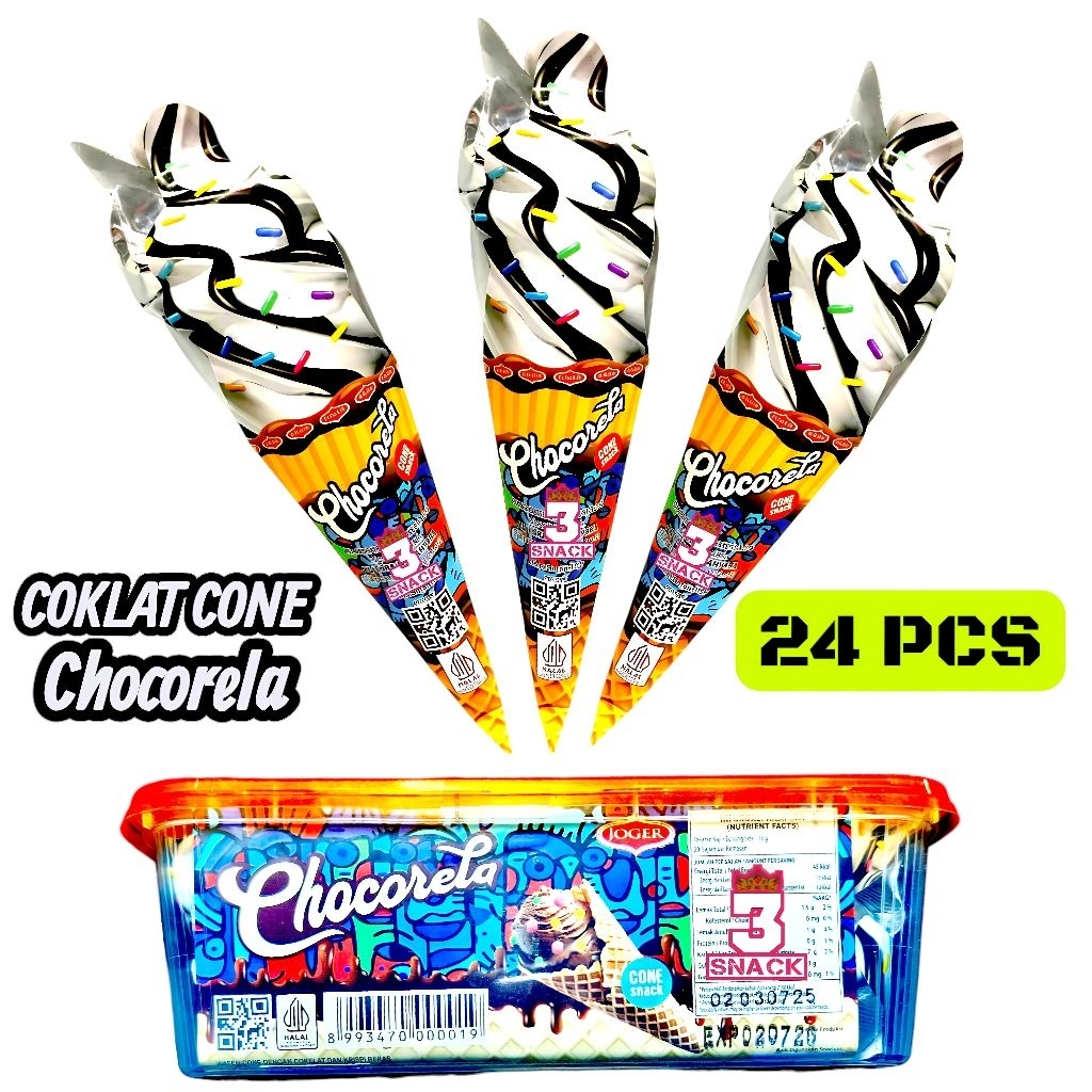 

COKLAT CONE CHOCORELA 1 TOPLES ISI 24