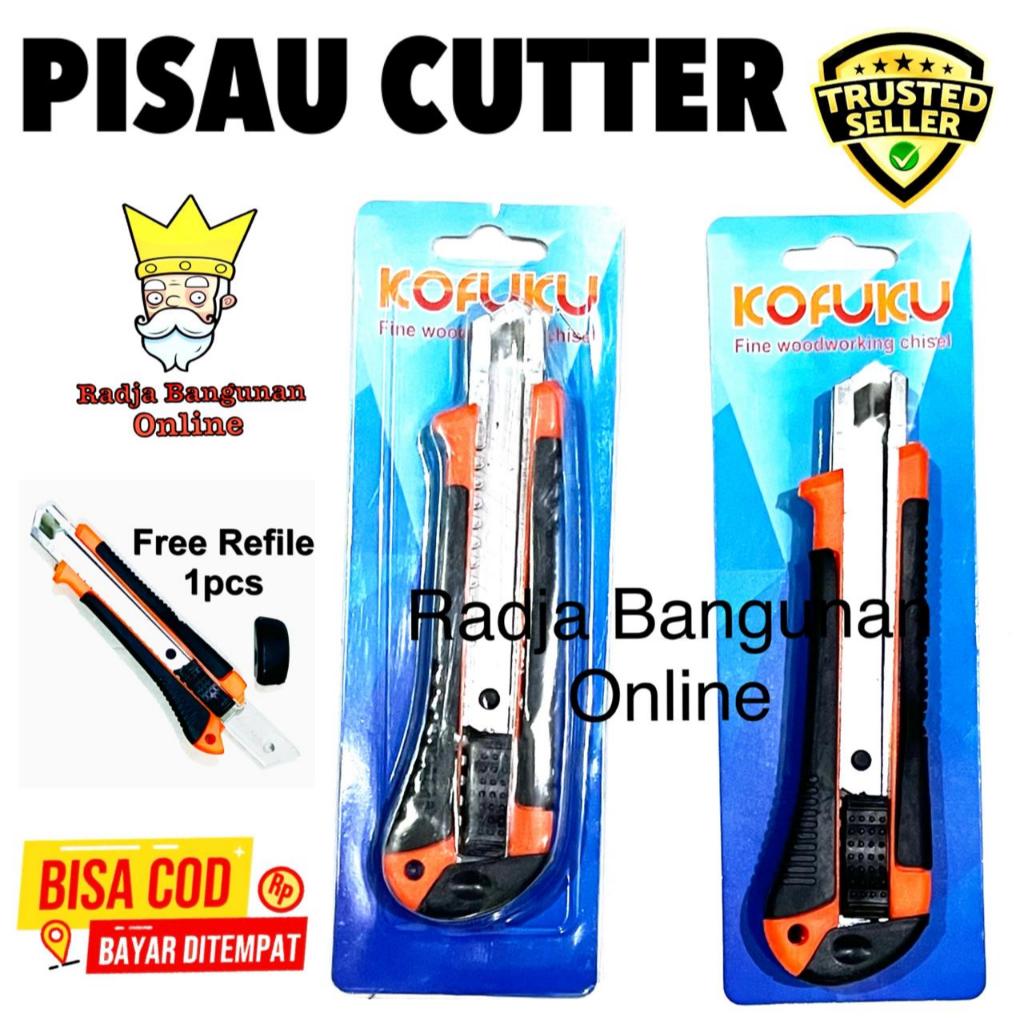 

KOFUKU Pisau Cutter Besar/ Pisau Cutter Auto Lock / Pisau Cutter Gagang Karet/ Cutter besar merk KOFUKU/Cutter stainless steel