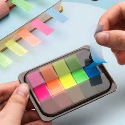 

100 Lembar Catatan Tempel Kotak Warna-warni Morandi Stiker Penanda Indeks Tahan Air Warna Solid