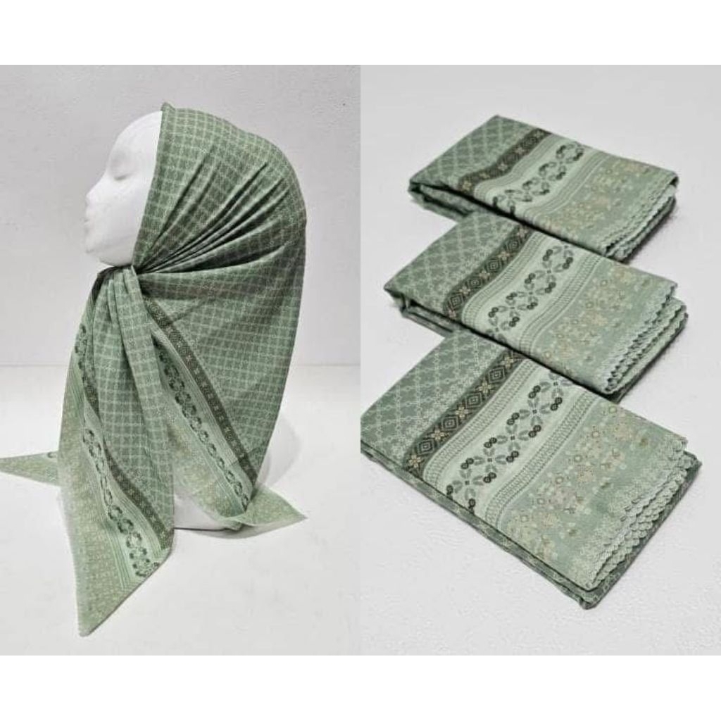 Hijab motif bahan voal warna sage