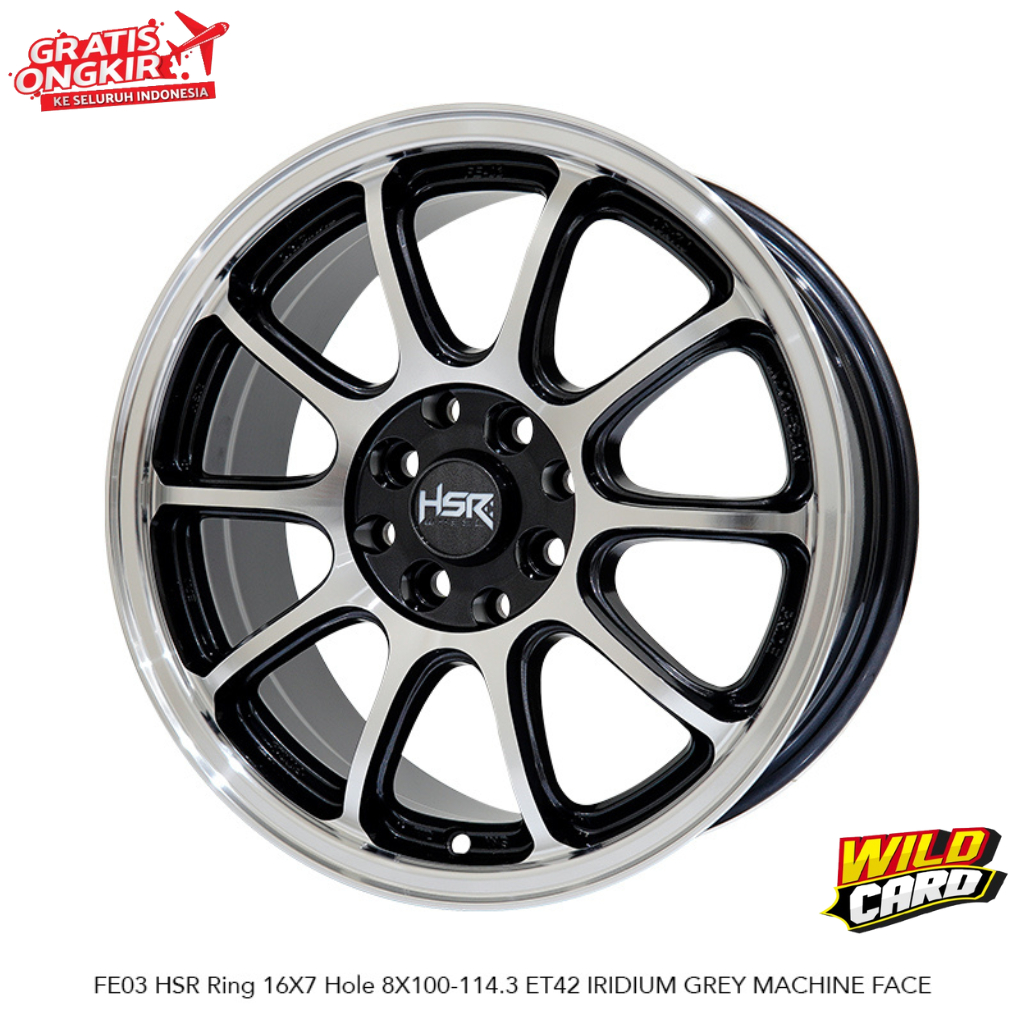 Jual Velg Racing untuk Mobil Evalia Ignis Swift HSR FE-03 Iridium Grey