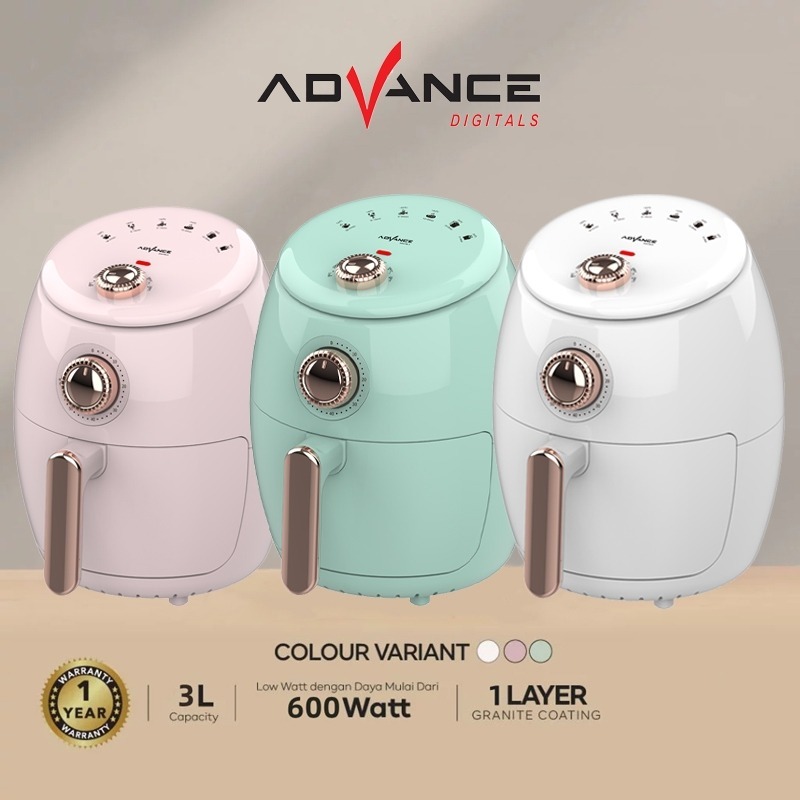 Advance ADF-300A Electric Air Fryer 3L Daya 600 Watt Anti Lengket/Penggoreng tanpa minyak /Air Fryer