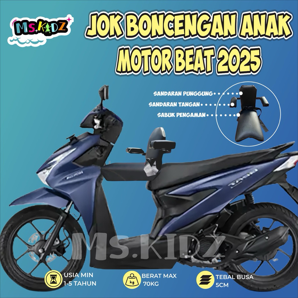 Jok Boncengan Anak Dengan Sandaran Motor BEAT 2025 Kursi Dudukan Anak Motor Matic