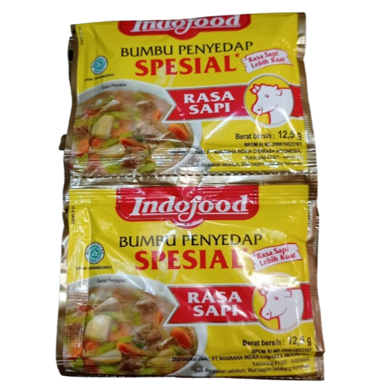 

Indofood Rasa Sapi 1 Renceng - Kaldu Bubuk Gurih Sapi untuk Masakan & Kuah isi 12 Bungkus @10gr