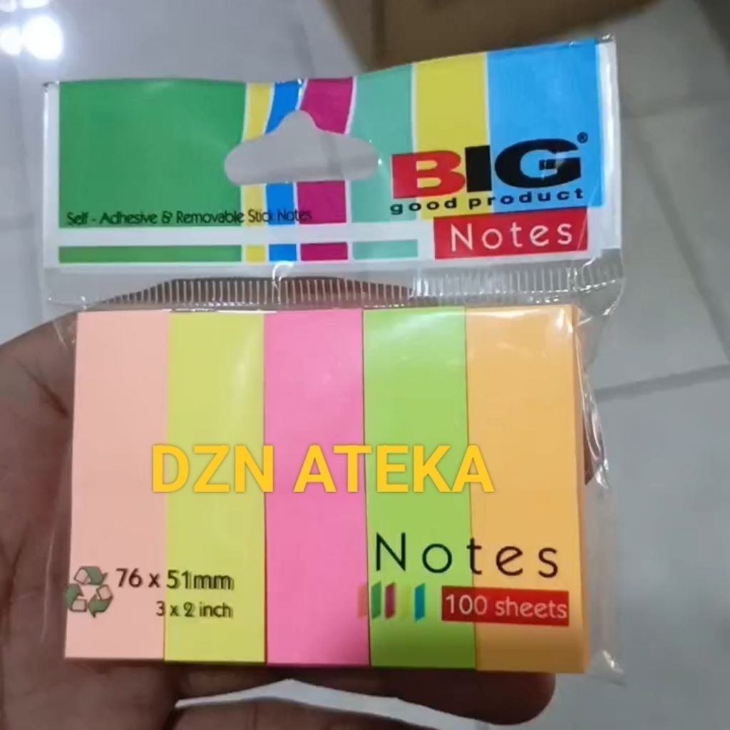 

Sticky notes BIG 5 warna/sticky notes kertas ukuran 76x51