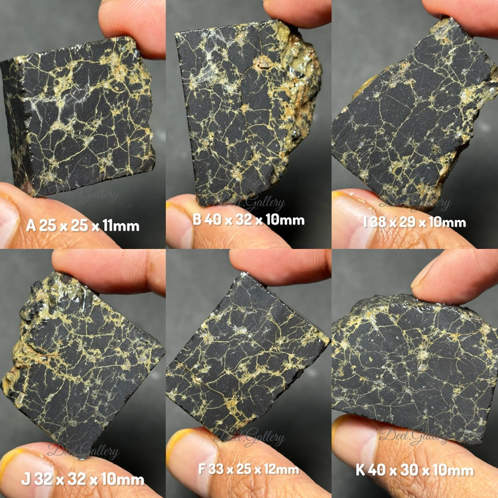 bongkahan batu akik badar besi semeru motif pirus hitam urat emas / lempengan batu akik pirus hitam 