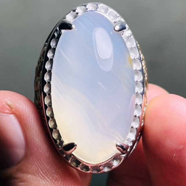 Batu akik natural pandan sutra model pandan