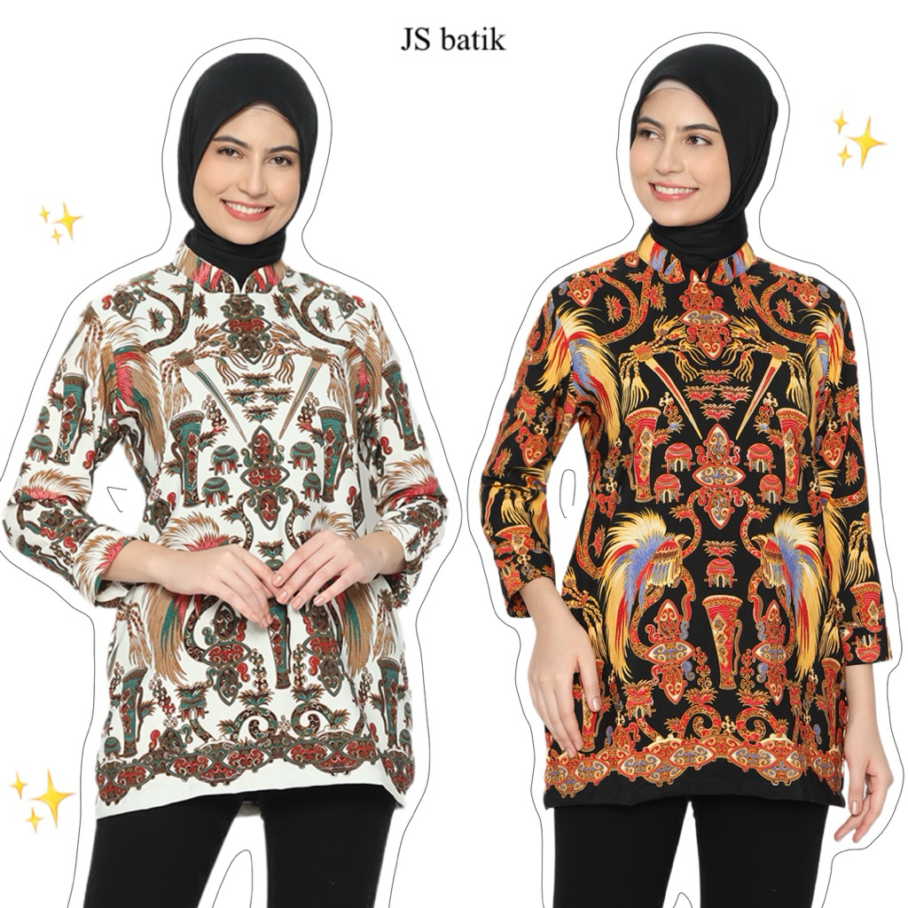 BEST SELLER Atasan Batik Pria dan Wanita Batik Papua Cendrawasih / Blouse Kerah Shanghai / Kemeja Ba