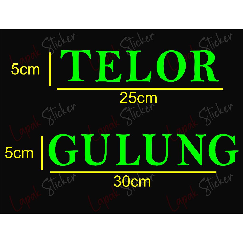 

sticker tulisan TELOR GULUNG gerobak dan etalase
