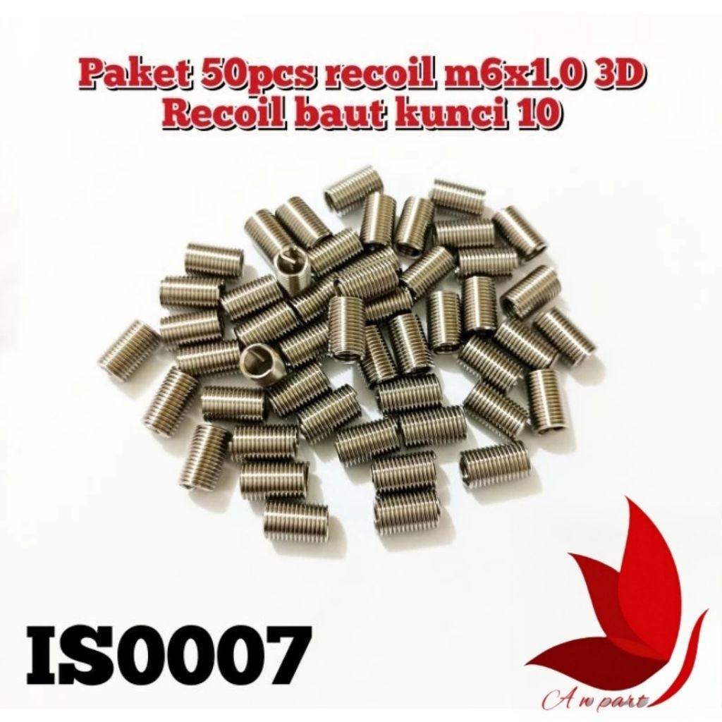 Paket Recoil 50pcs M6X1.0 3D Recoil Baut Kunci 10 Recoil Baut 10 Recoil Drat 10