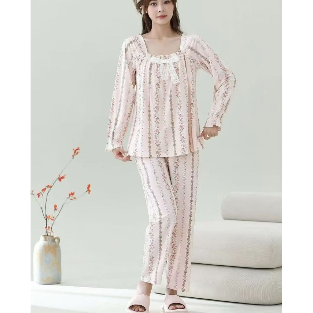 PIYAMA IMPORT PP RENDA PREMIUM BUNGA PINK