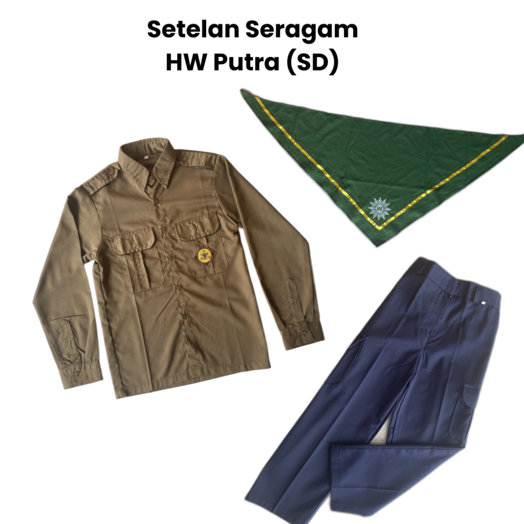 Setelan Seragam HW Putra (SD) Seragam Sekolah HW Hizbul Wathan Muhammadiyah