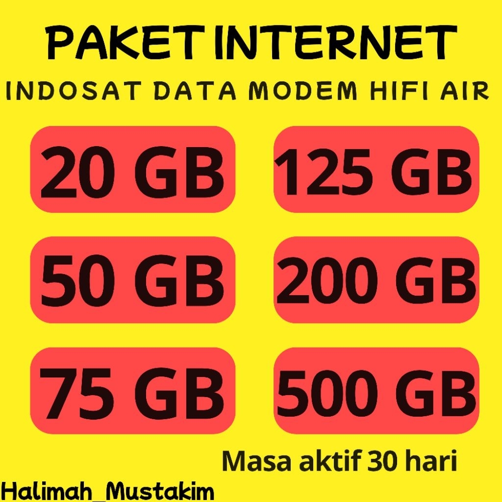 Paket Internet Indosat Modem Hifi Air 30 hari