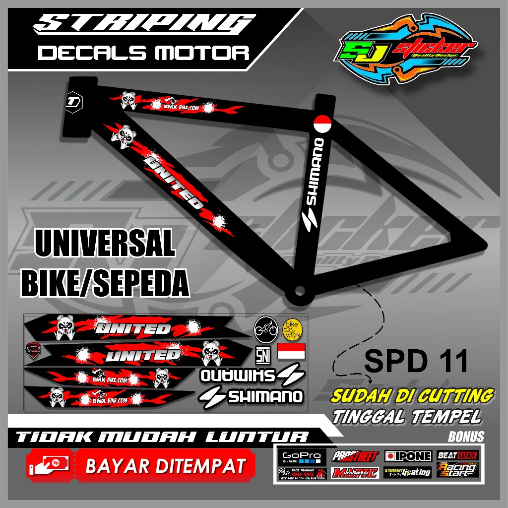SPD-12 STRIPING STIKER DI POTONG SEPEDA BMX WIMCYCLE ART STRIPING