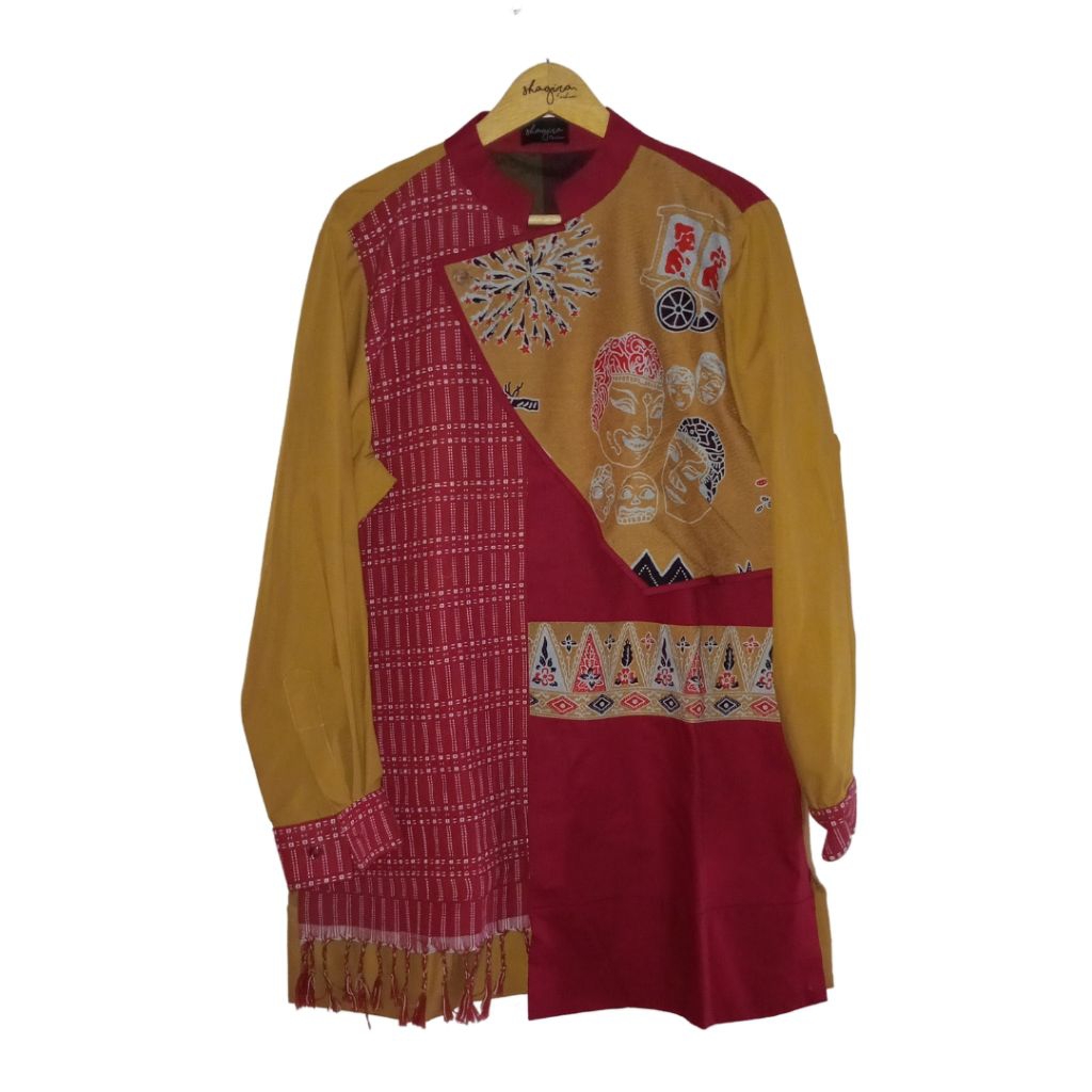 Kemeja Batik Pria Lengan Panjang - Tenun Baduy x Batik Betawi