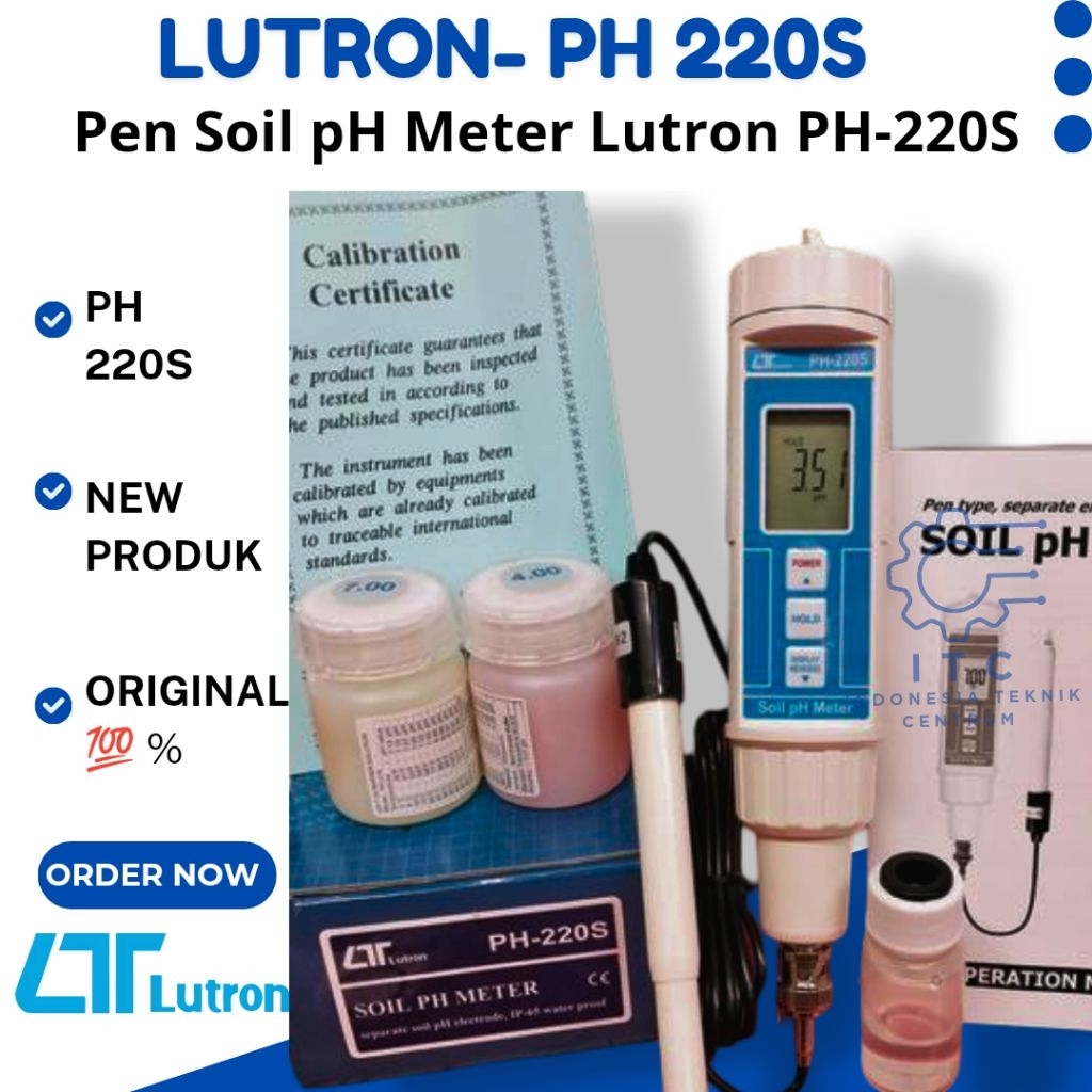 Lutron PH-220S Pen Soil PH Meter - alat ukur PH tanah, daging, cream, dan sejenisnya