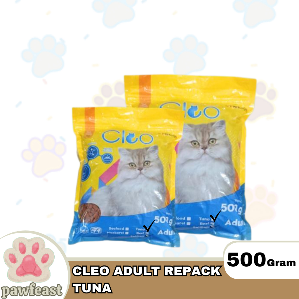 Cleo Adult Tuna Repack 500 Gram / Makanan Kucing Cleo Adult Repack / Makanan Kucing Kering Dewasa