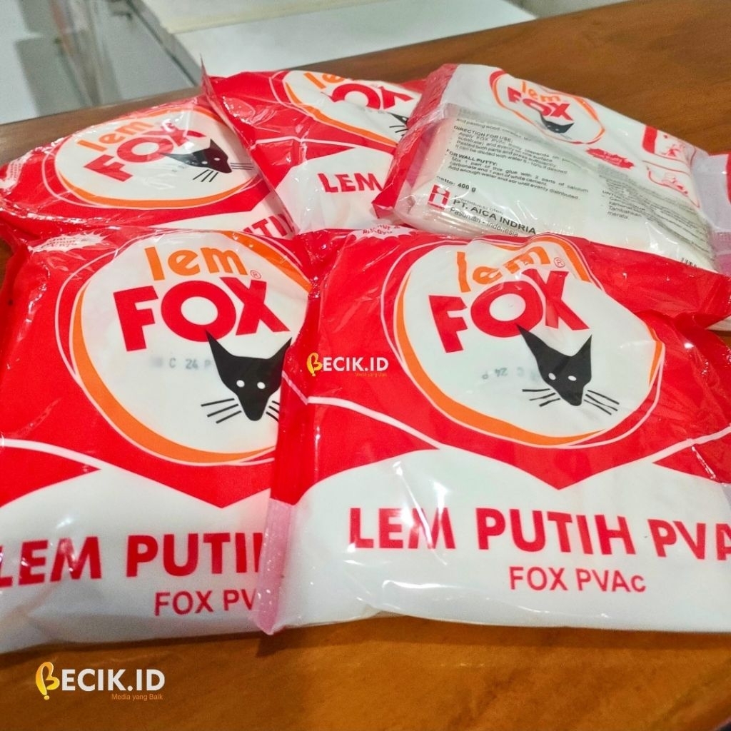 Lem FOX Putih 400g Original – Lem PVAc Kayu & Plamur – Lem Kucing ASLI