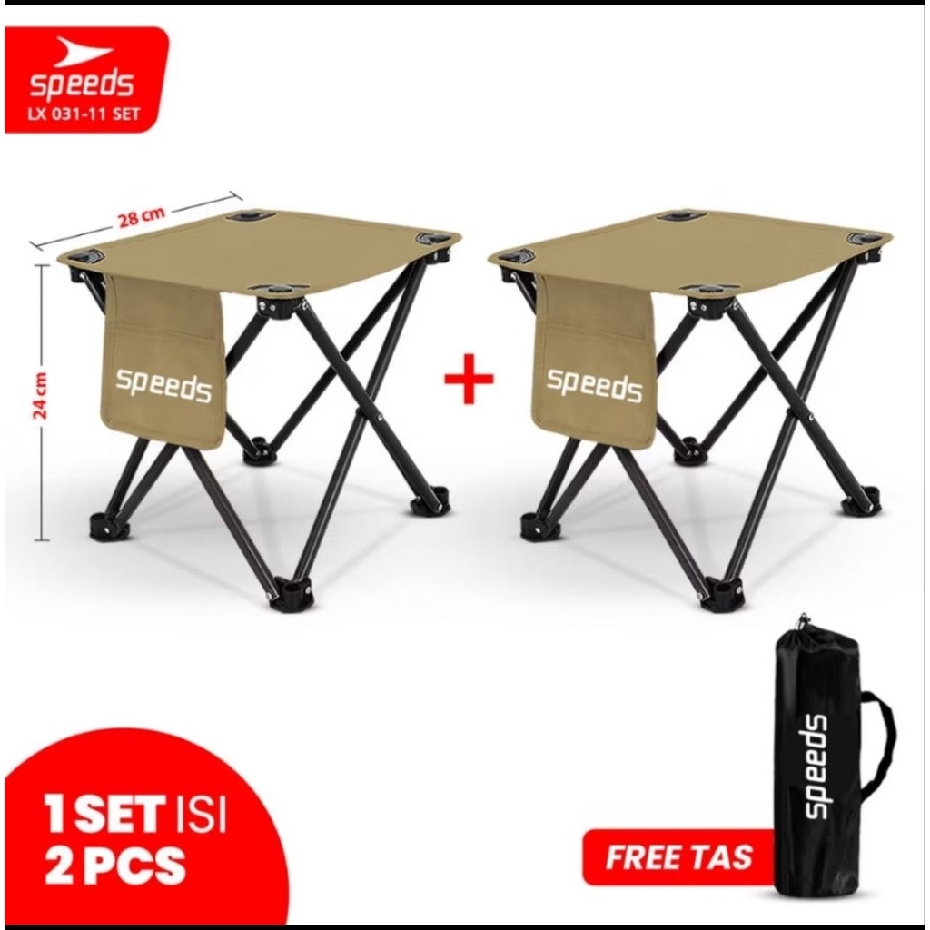 KURSI LIPAT SPEEDS 1 SET ISI 2 KURSI (FREE TAS) /KURSI LIPAT OUTDOOR SPEEDS /KURSI LIPAT PORTABLE MU