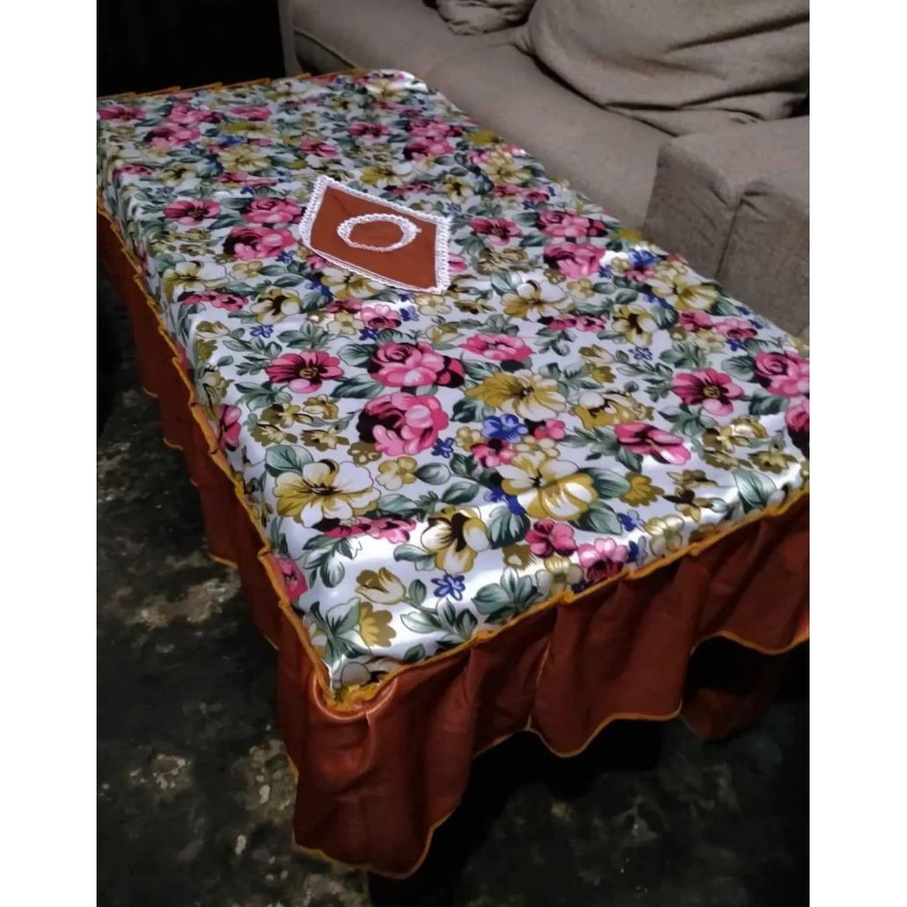 Taplak meja ruang tamu/taplak meja motif/taplak meja rumbai terlaris termurah