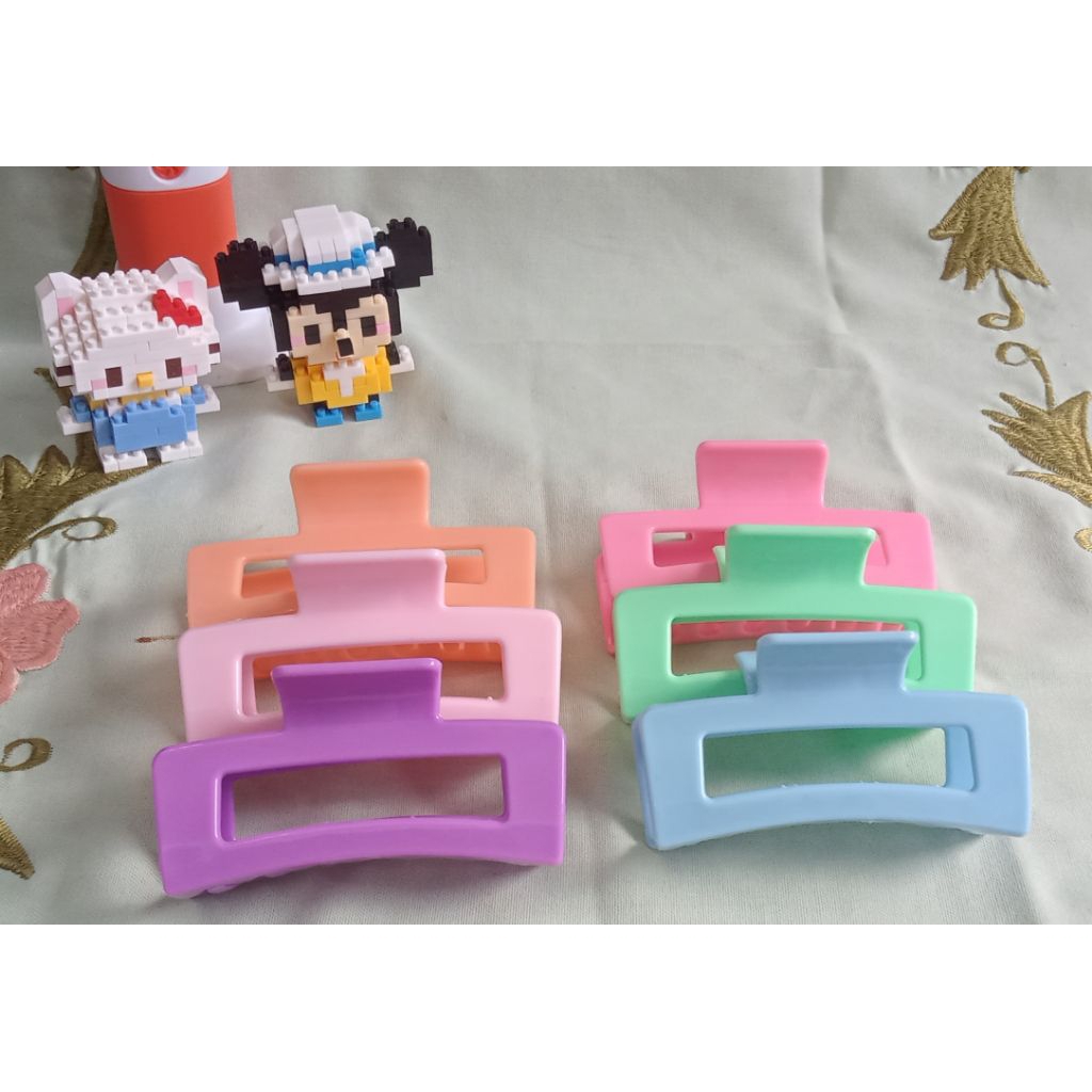 Jepit rambut kotak warna warni model Korea | jepit rambut warna pastel